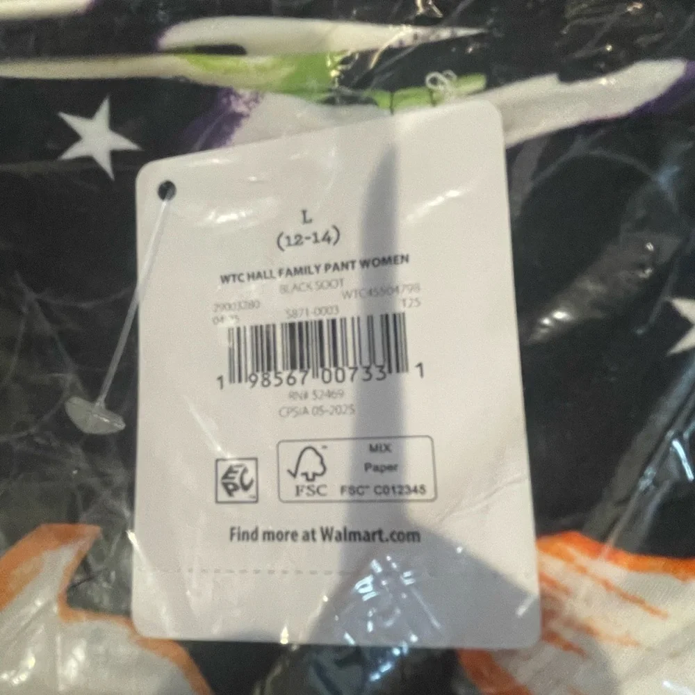 Spooky Ghost Womens PJ pants- Black and Multicolor BRAND NEW - Picture 5 of 5